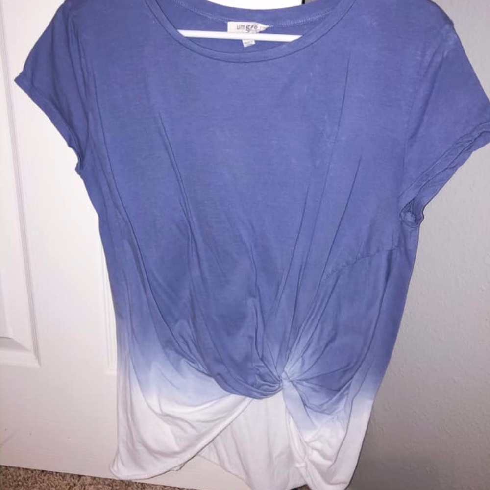 Blue and white tee shirt
